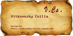 Vitkovszky Csilla névjegykártya